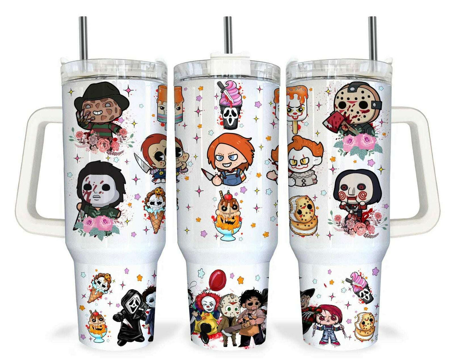Bundle Cartoon Movies Characters 40oz Tumbler Wrap, Cartoon Characters 40oz PNG Design