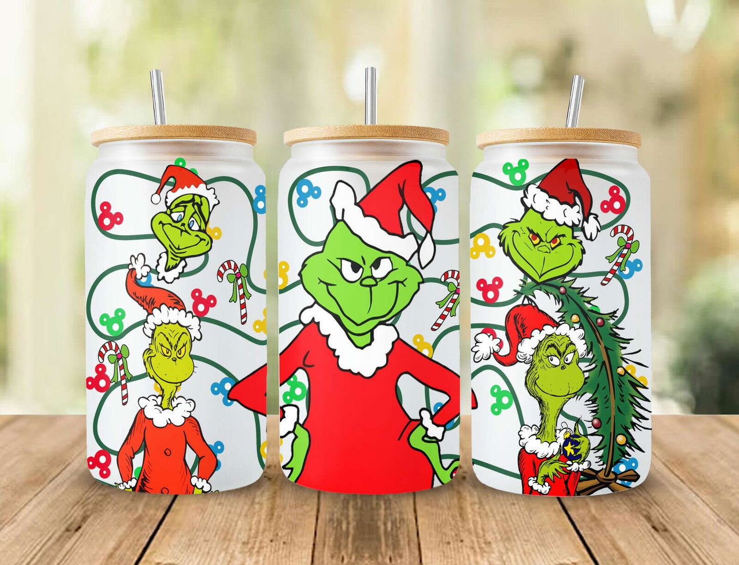 Bundle Christmas 16oz Glass Can Wrap PNG, Christmas Libbey Can Wrap