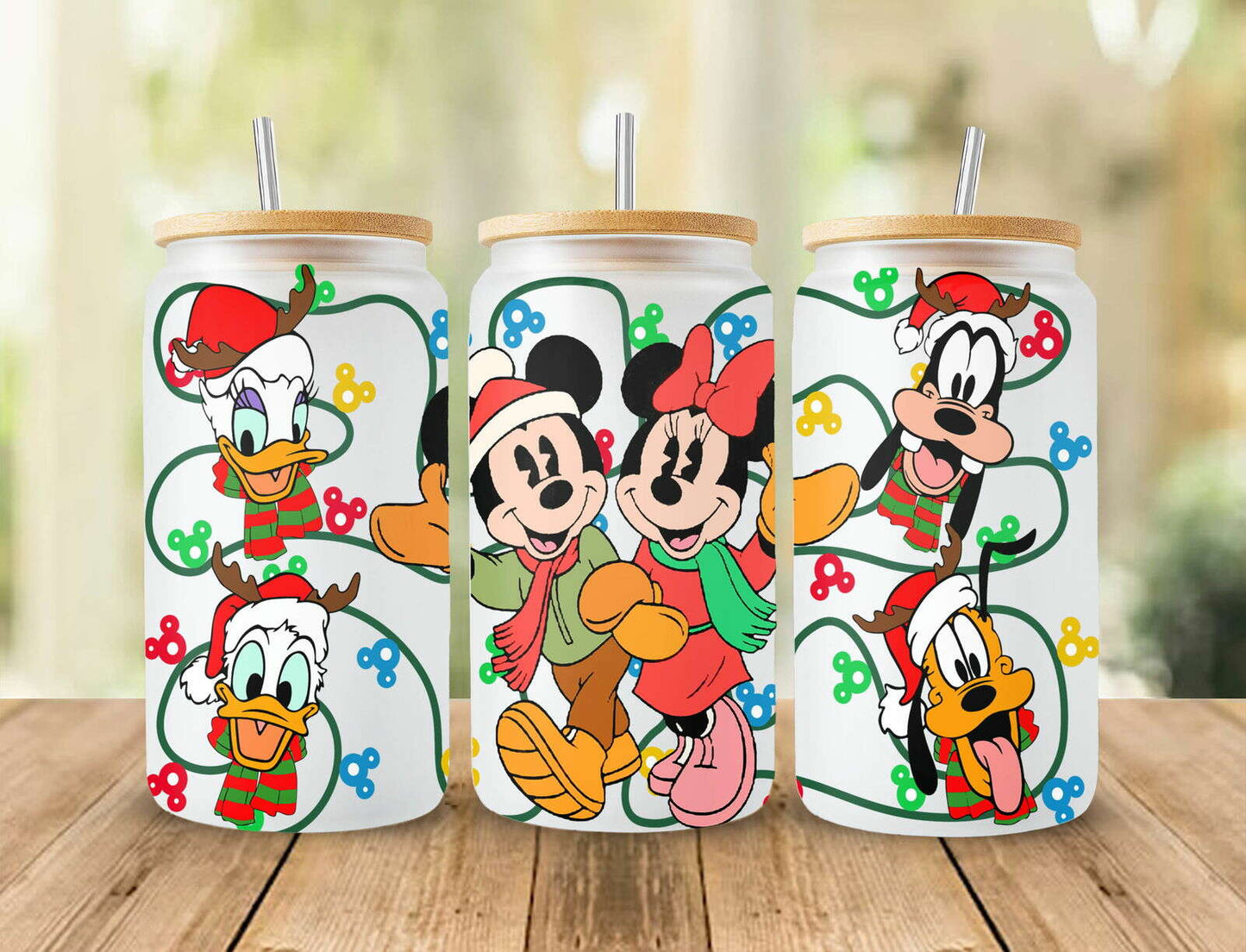 Bundle Christmas 16oz Glass Can Wrap PNG, Christmas Libbey Can Wrap