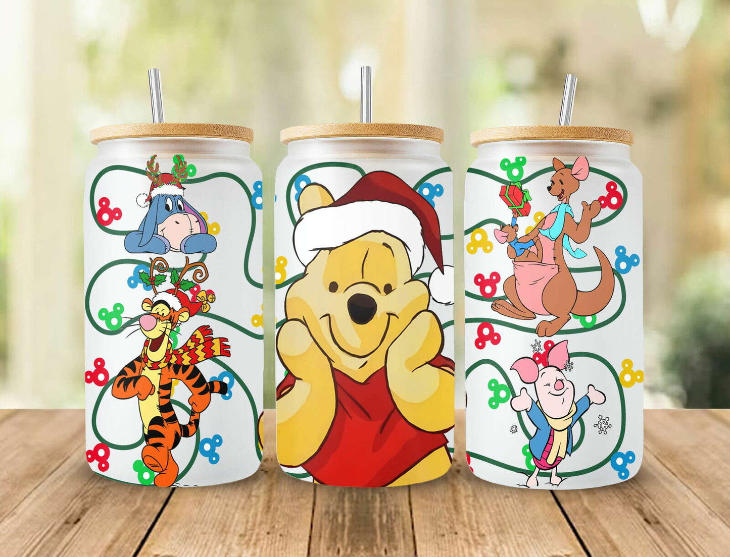 Bundle Christmas 16oz Glass Can Wrap PNG, Christmas Libbey Can Wrap