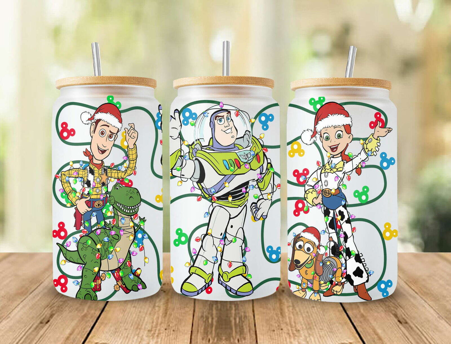 Bundle Christmas 16oz Glass Can Wrap PNG, Christmas Libbey Can Wrap