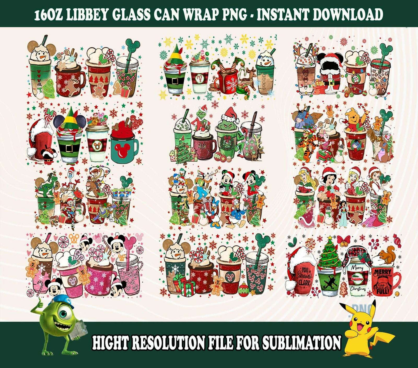 Bundle Coffee Png, Halloween Coffee Png, Christmas Coffee Png