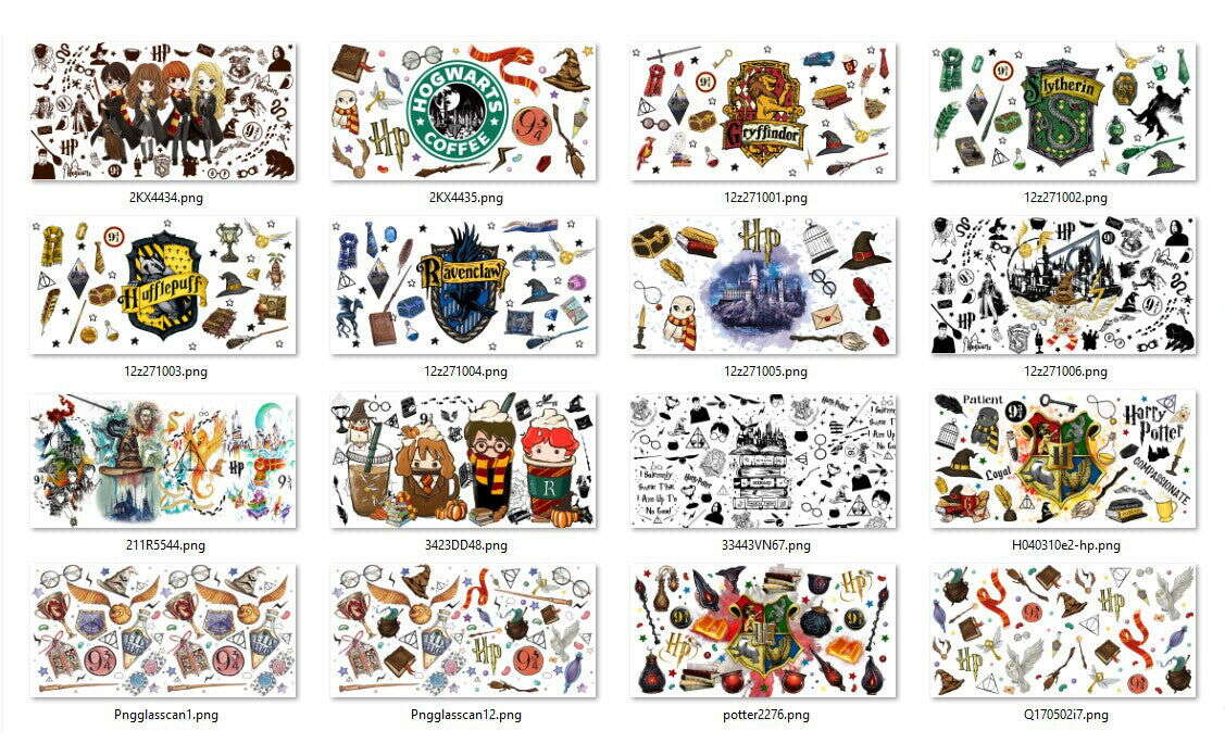 Bundle HP Magic 16oz Glass Can Wrap, Full Wrap Png, Instant Download