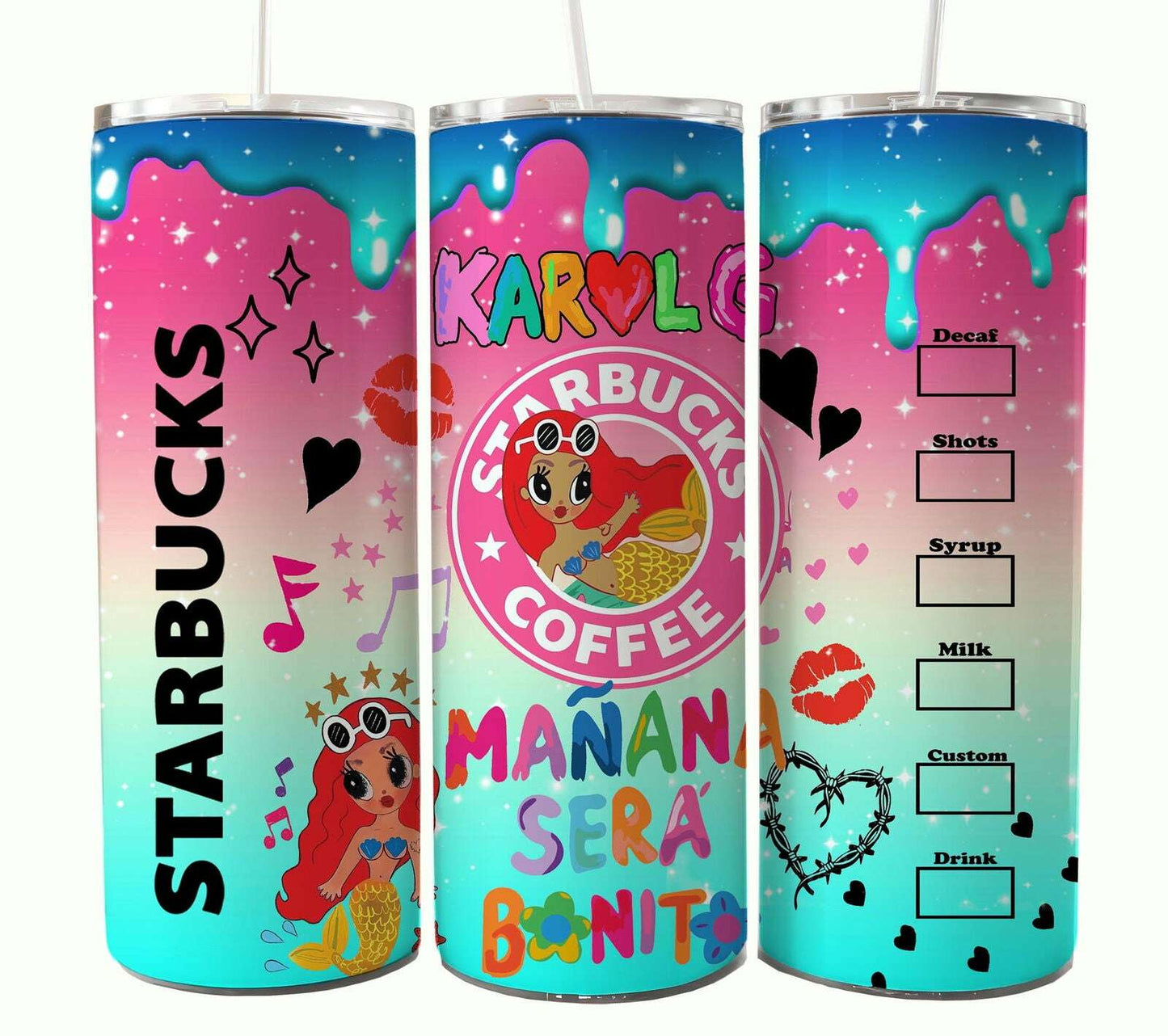 Bundle KarolG 20oz Tumbler Wrap, Digital 20 oz Skinny Tumblers Designs Template
