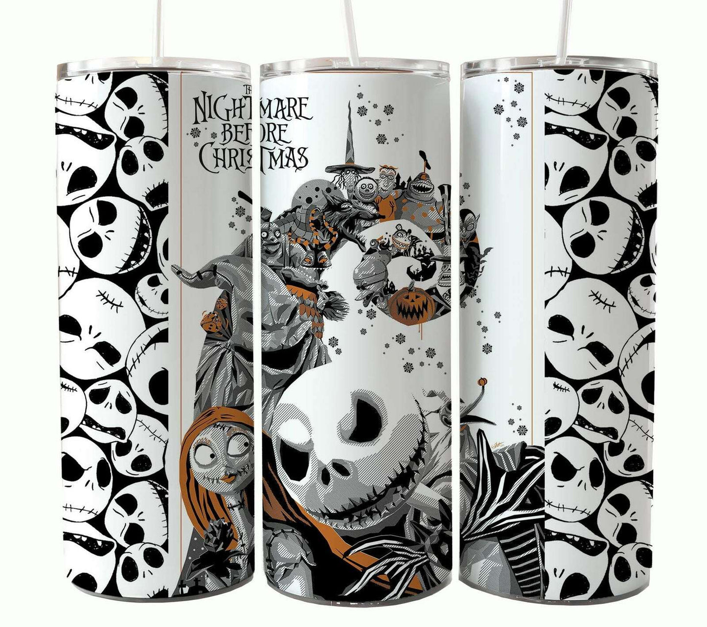 Bundle Nightmare Before Christmas 20oz Tumbler Wrap. Horror Characters Tumbler Design