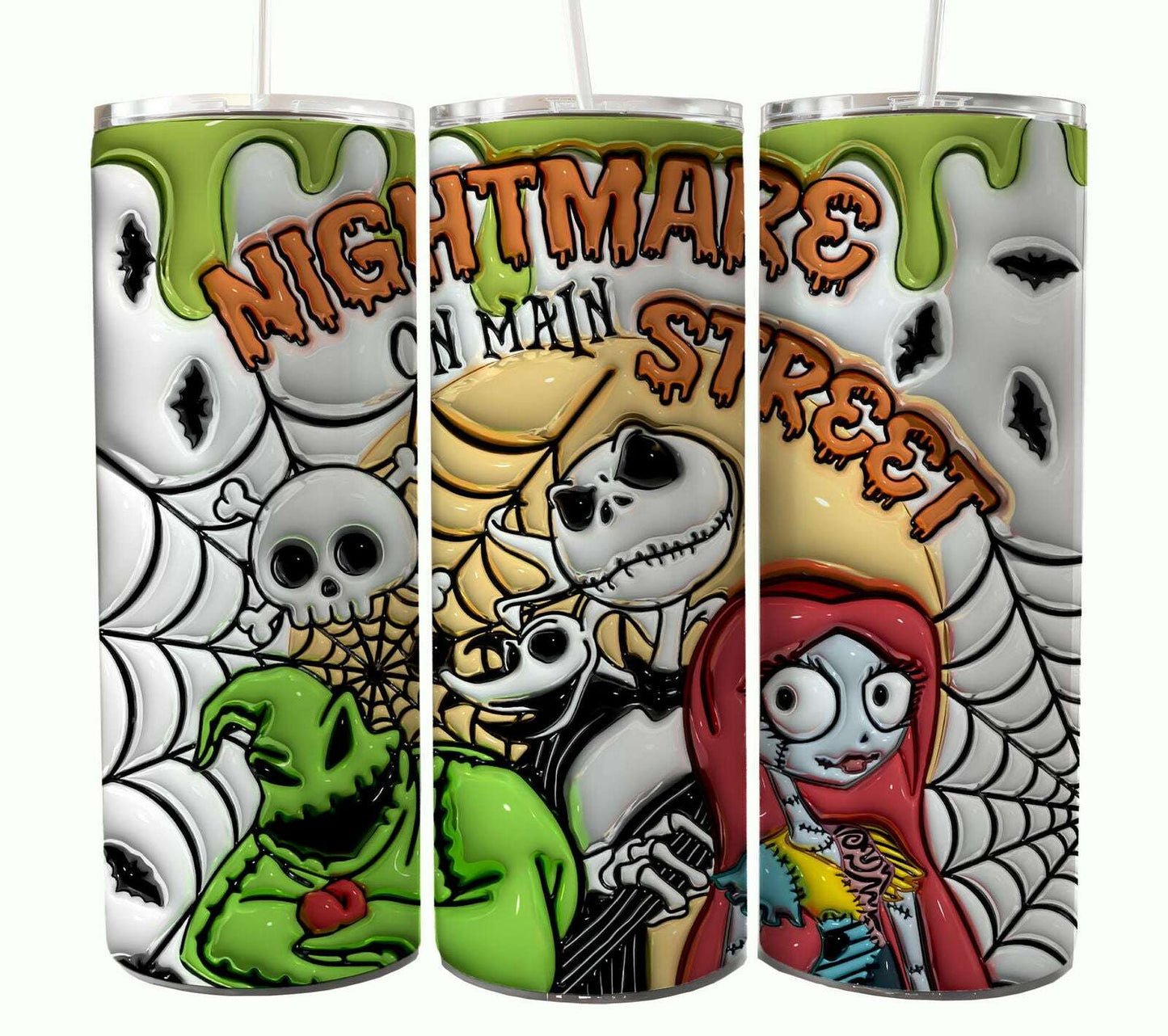 Bundle Nightmare Before Christmas 20oz Tumbler Wrap. Horror Characters Tumbler Design
