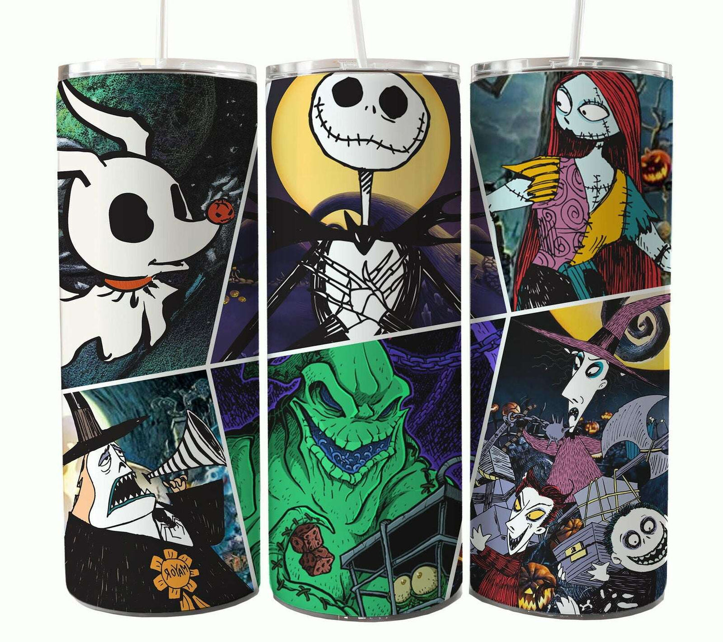 Bundle Nightmare Before Christmas 20oz Tumbler Wrap. Horror Characters Tumbler Design