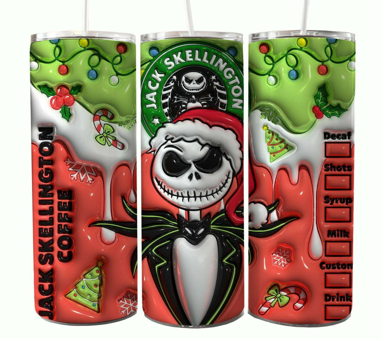Bundle Nightmare Before Christmas 20oz Tumbler Wrap. Horror Characters Tumbler Design