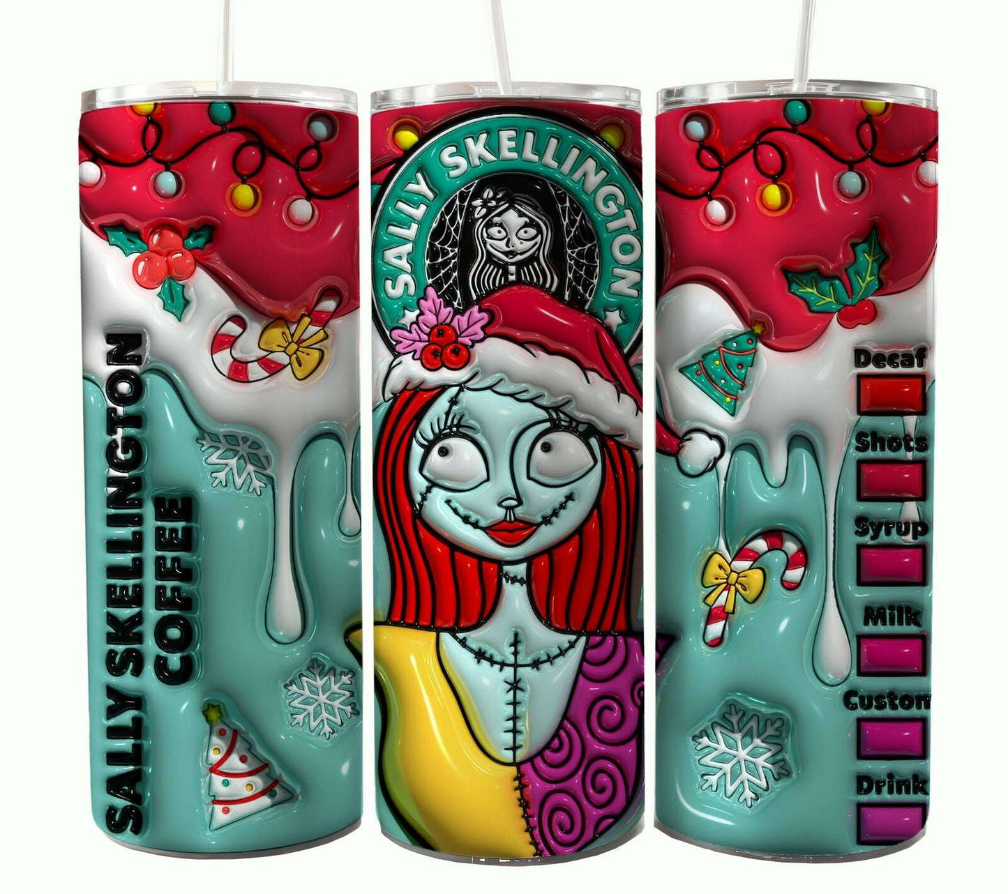 Bundle Nightmare Before Christmas 20oz Tumbler Wrap. Horror Characters Tumbler Design