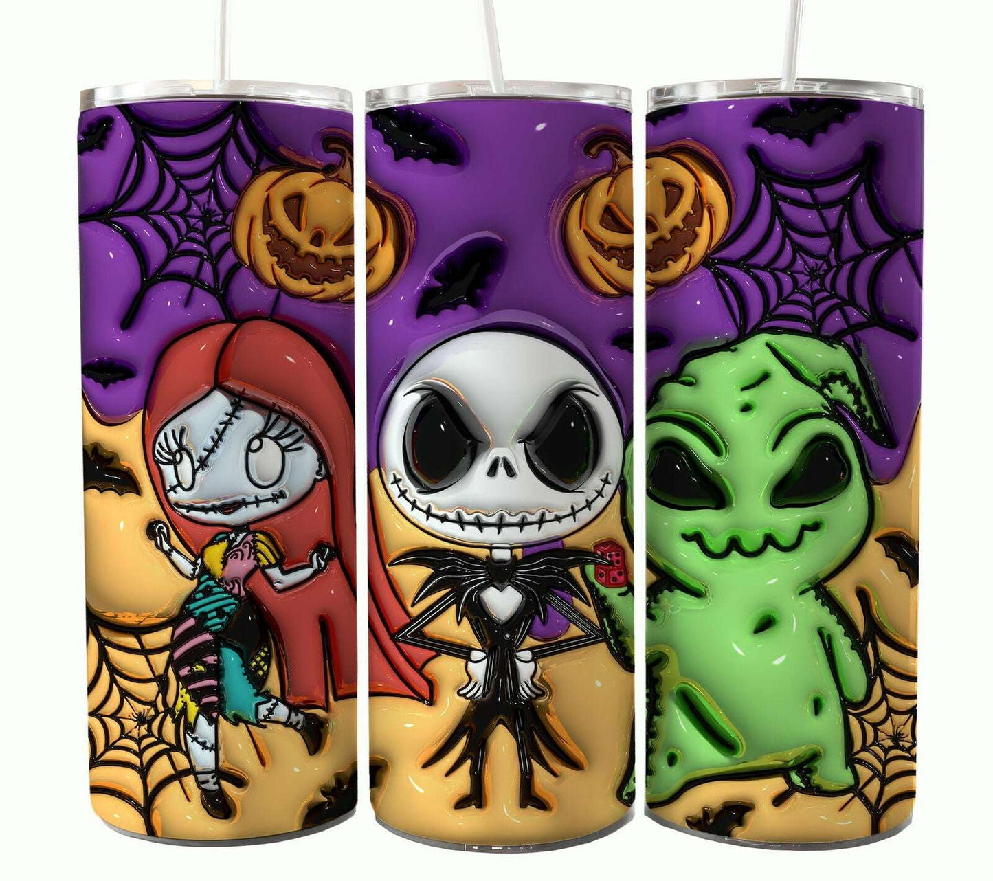 Bundle Nightmare Before Christmas 20oz Tumbler Wrap. Horror Characters Tumbler Design