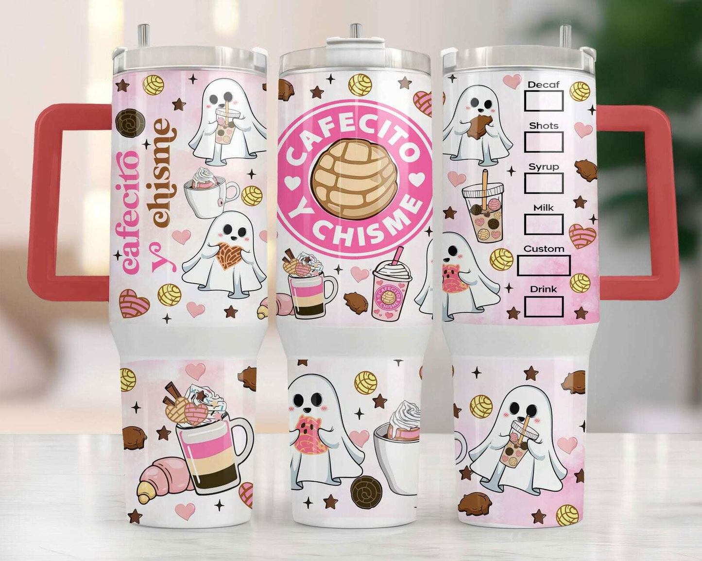 Cafecito Y Chrisme 40 oz Tumbler Wrap