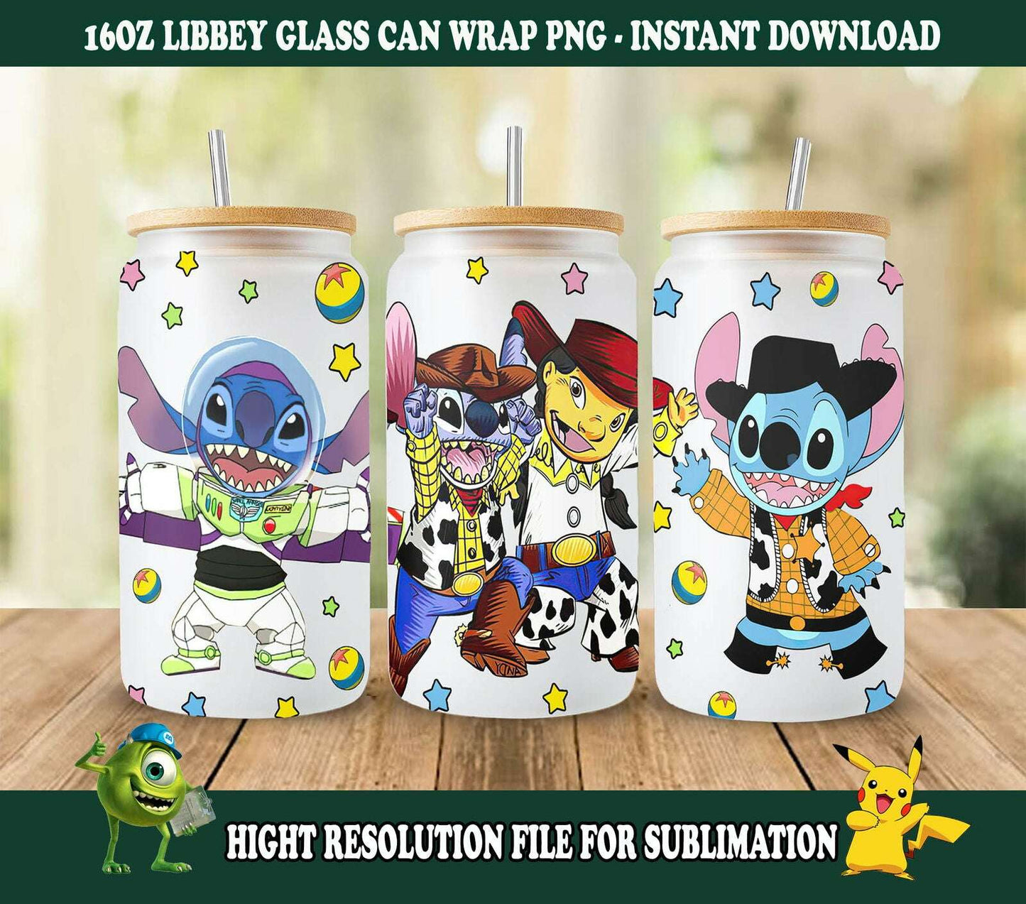 Cartoon 16oz Can Glass Wrap, You've Got A Friend In Me, Cartoon Tumbler Wrap