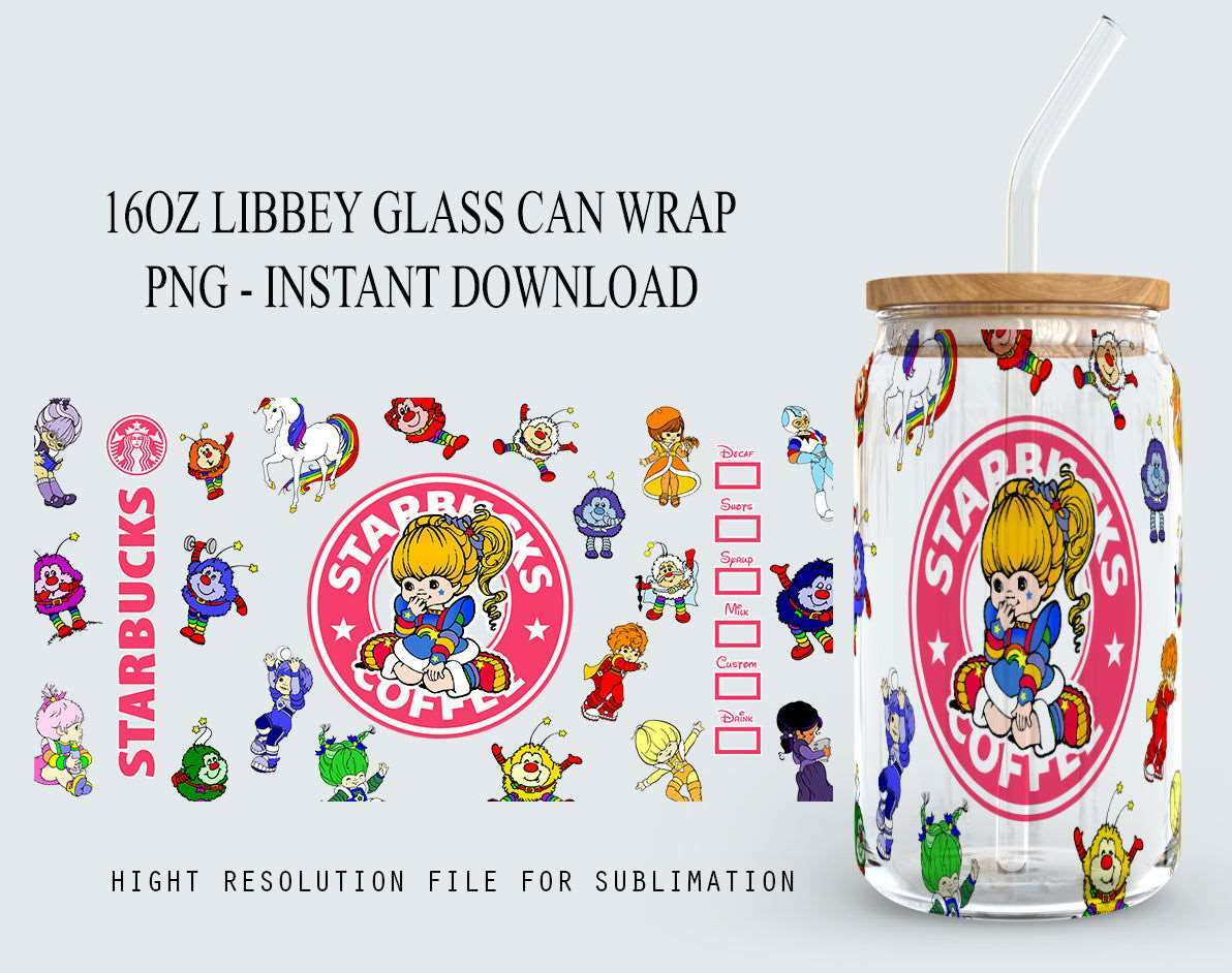 Cartoon 16oz libbey can Cartoon PNG, 16oz Glass Can Wrap, 16oz Libbey Can Glass