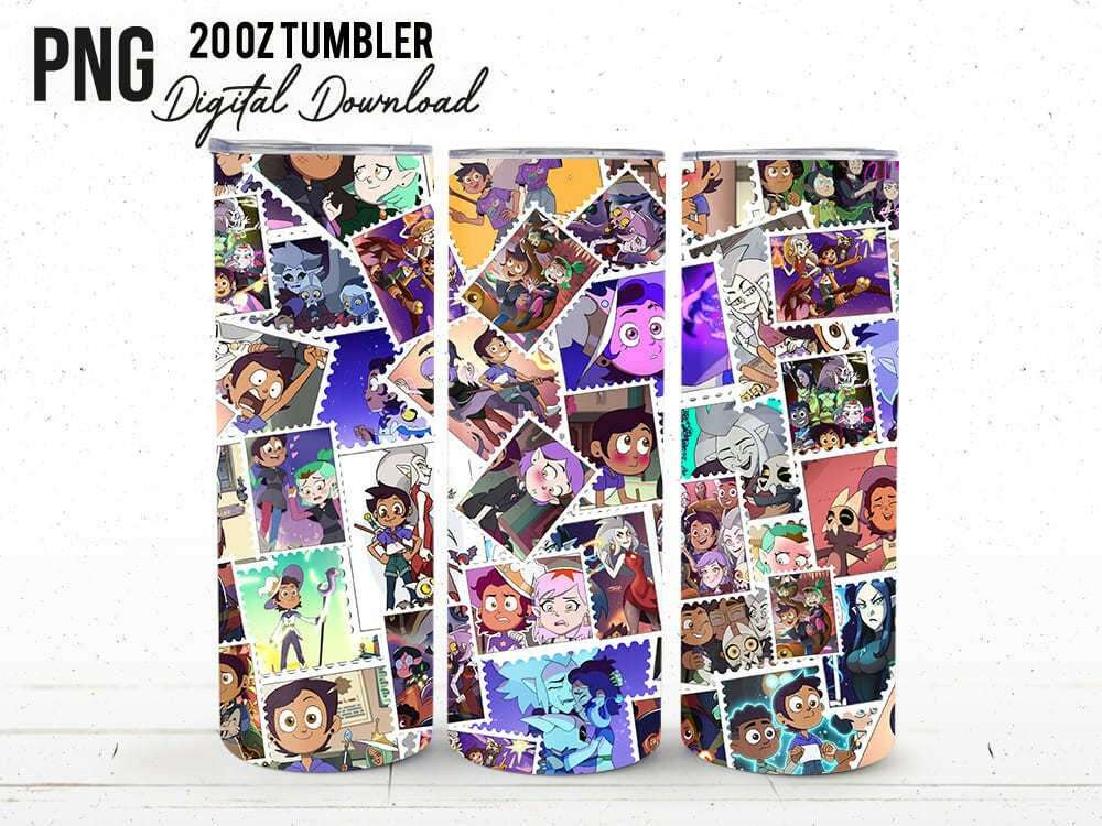 Cartoon 20oz Tumbler Wrap Png, Owl Cartoon Tumbler Png Skinny Sublimation