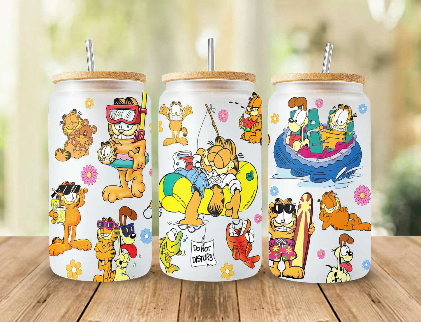 Cartoon Cat Cartoon 80s Glass Can, Cartoon Summer Libbey Glass Can