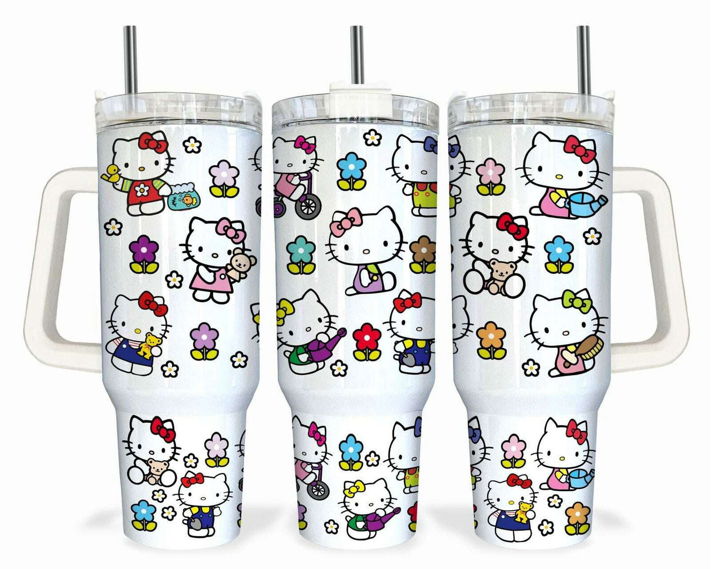 Cartoon Character 40oz Tumbler, 40oz Quencher Tumbler Sublimation Design PNG
