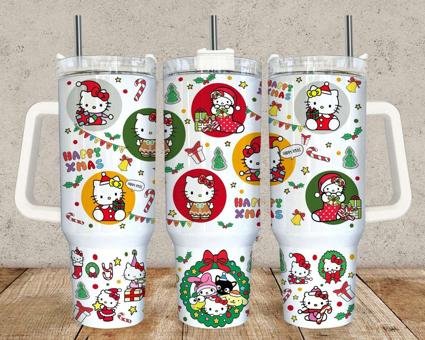 Cartoon Character Christmas 40oz Tumbler Wrap Sublimation Design PNG