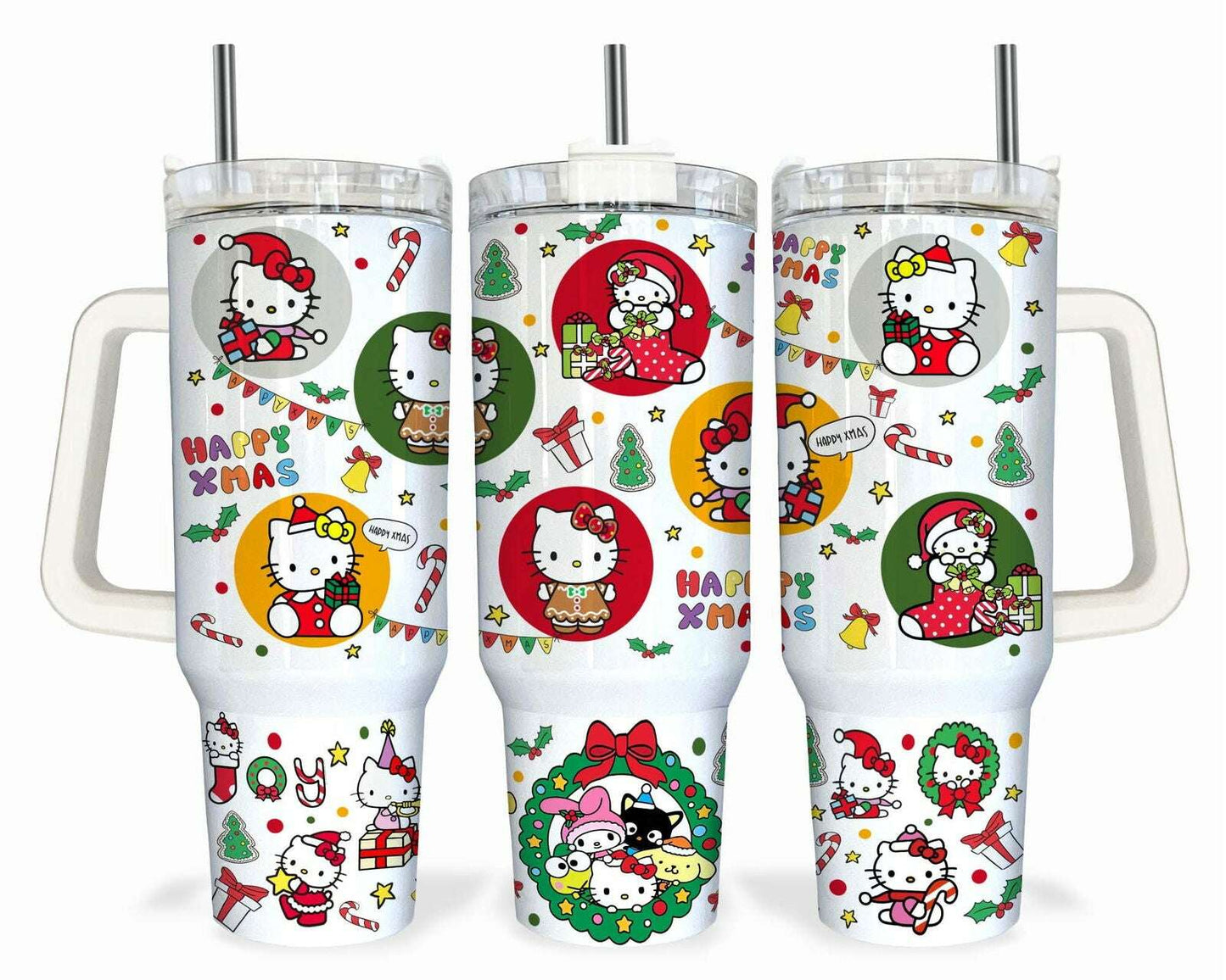 Cartoon Character Christmas 40oz Tumbler Wrap Sublimation Design PNG