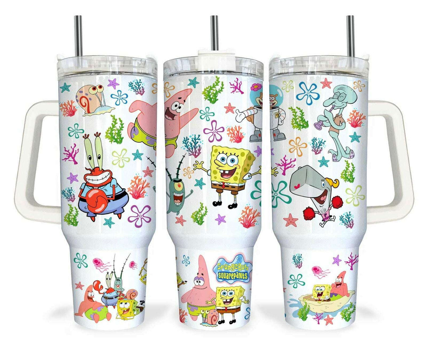 Cartoon Character Underwater 40oz Tumbler, 90s tumbler wrap, 40oz Tumbler Design