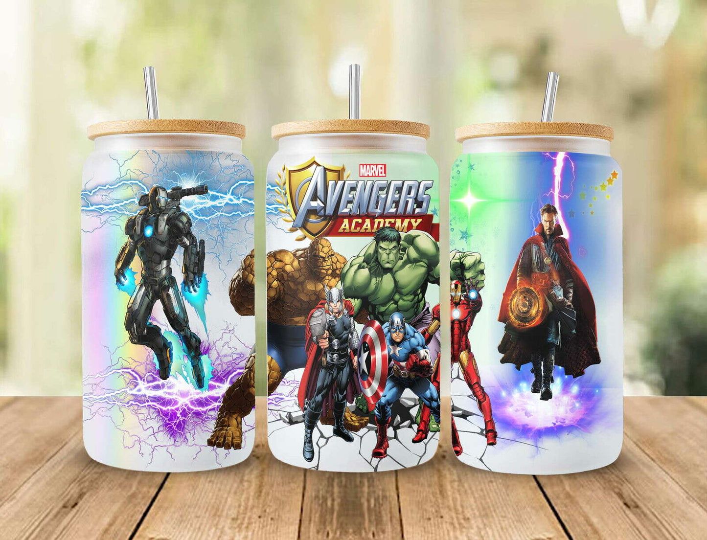 Cartoon Comics tumbler, Comics 16oz Glass Can Wrap Png Design