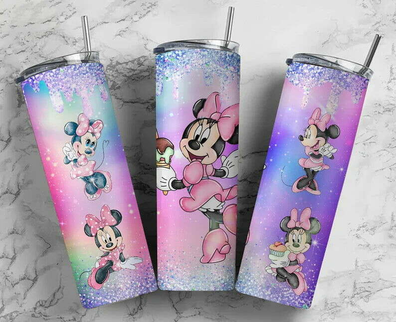 Cartoon Glitter Tumbler Wrap, 20oz Skinny Straight, Full Tumbler Wrap, Cartoon Characters