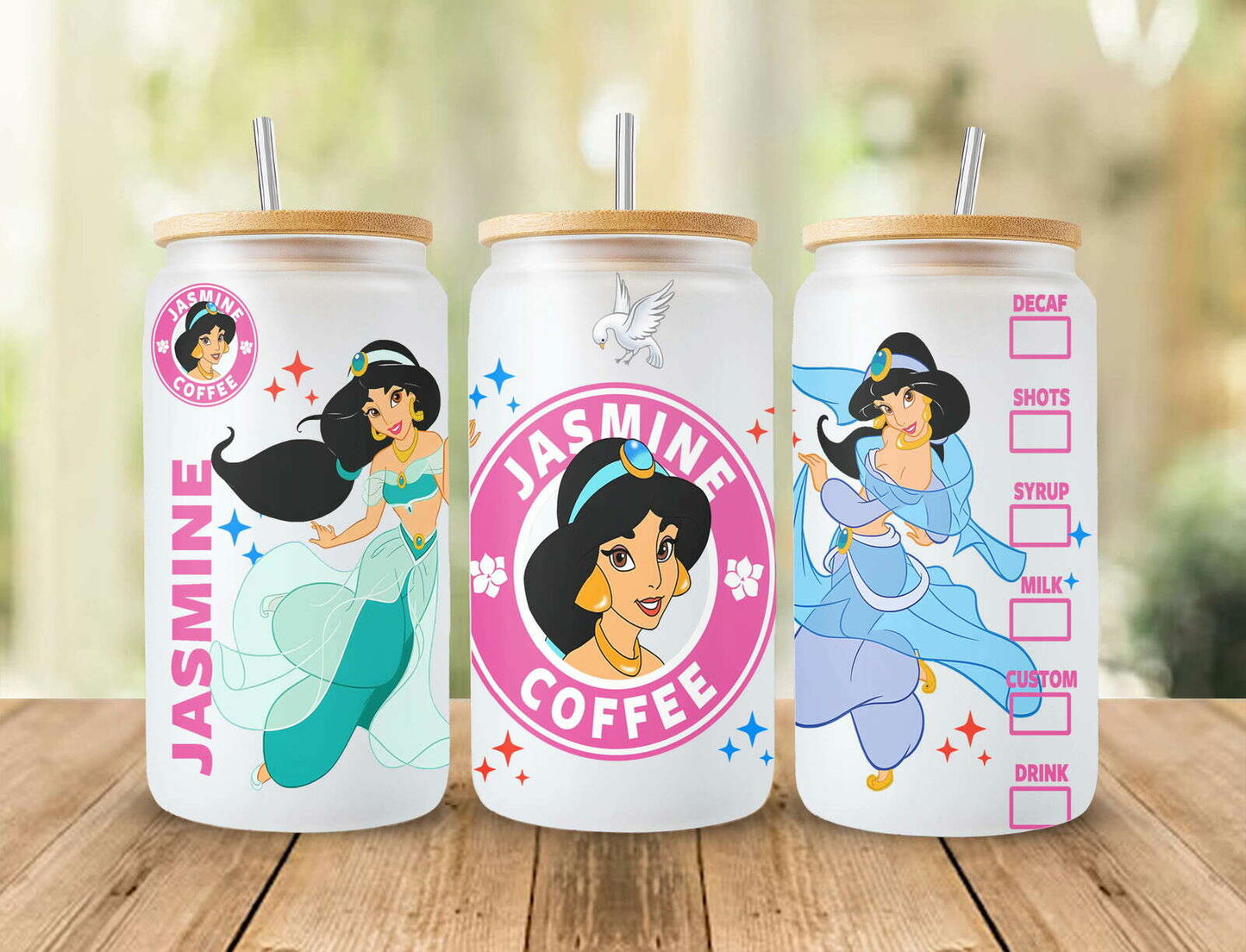 Cartoon Magical Libbey 16oz, Cartoon Glass Can Design Tumbler Wrap Png
