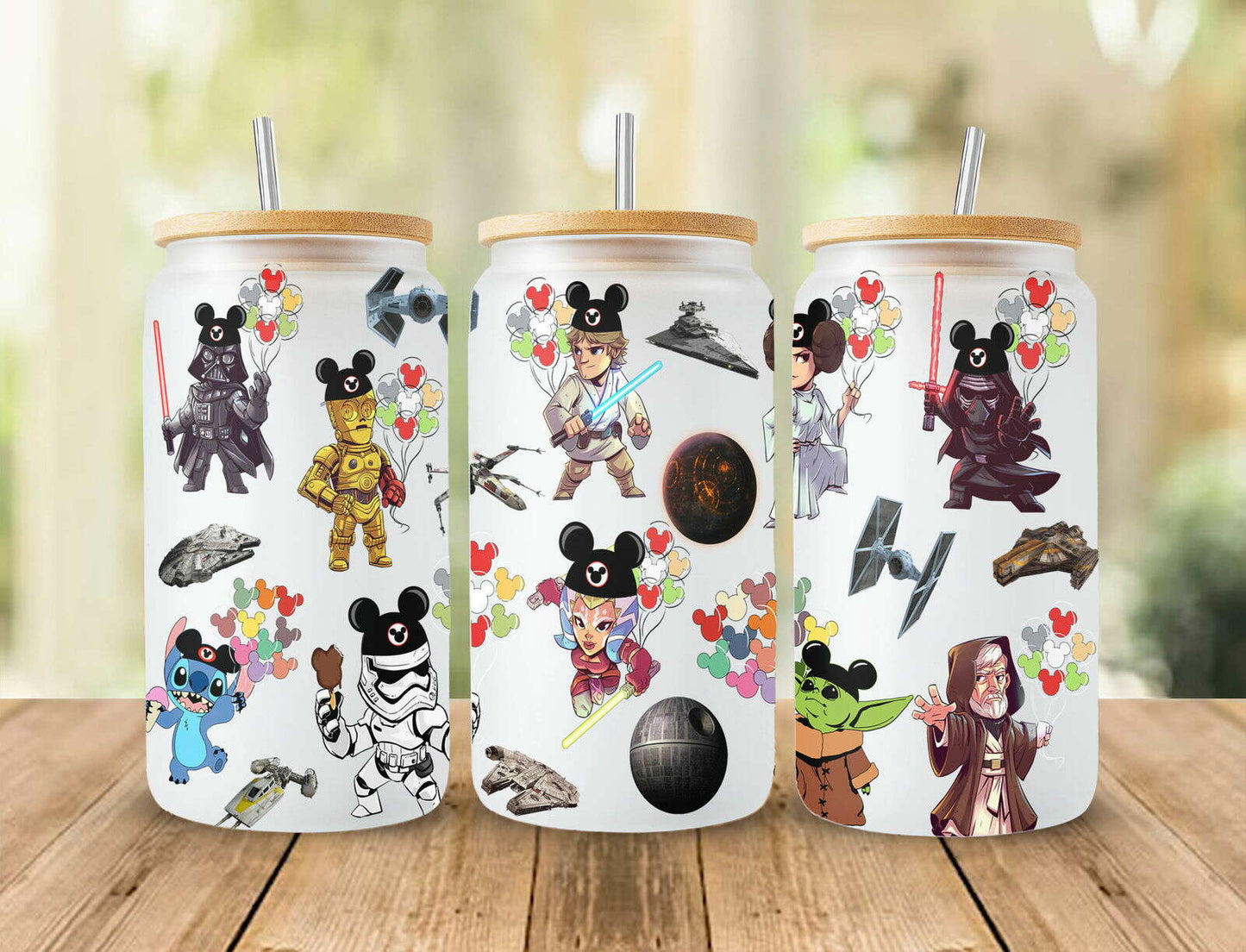 Cartoon Movie Character 16oz Can Glass Wrap, Png Instant Download