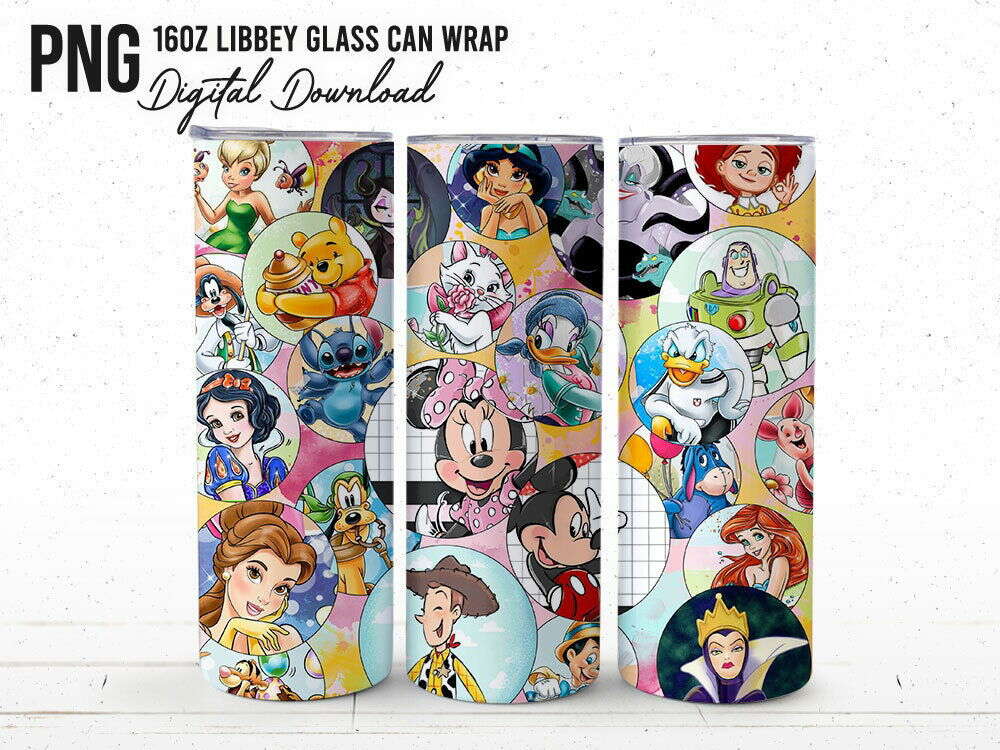 Cartoon Tumbler Wrap, 20oz Cartoon Movie Tumbler, Skinny Tumbler Wrap