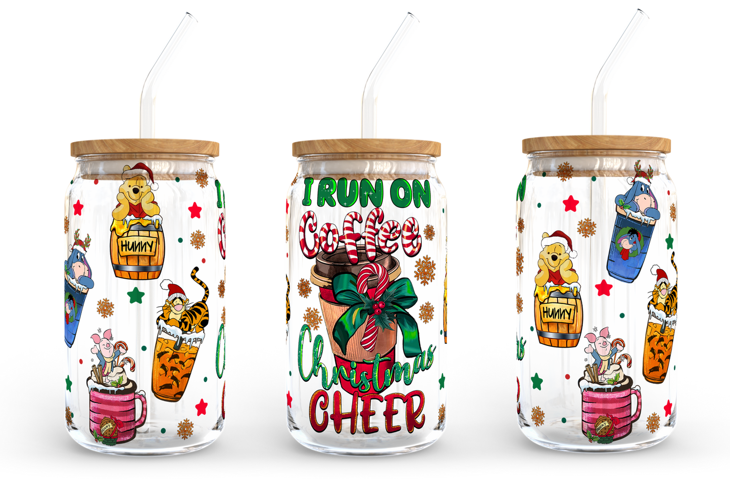 Christmas Coffee Designs 16oz Libbey Glass Can wrap