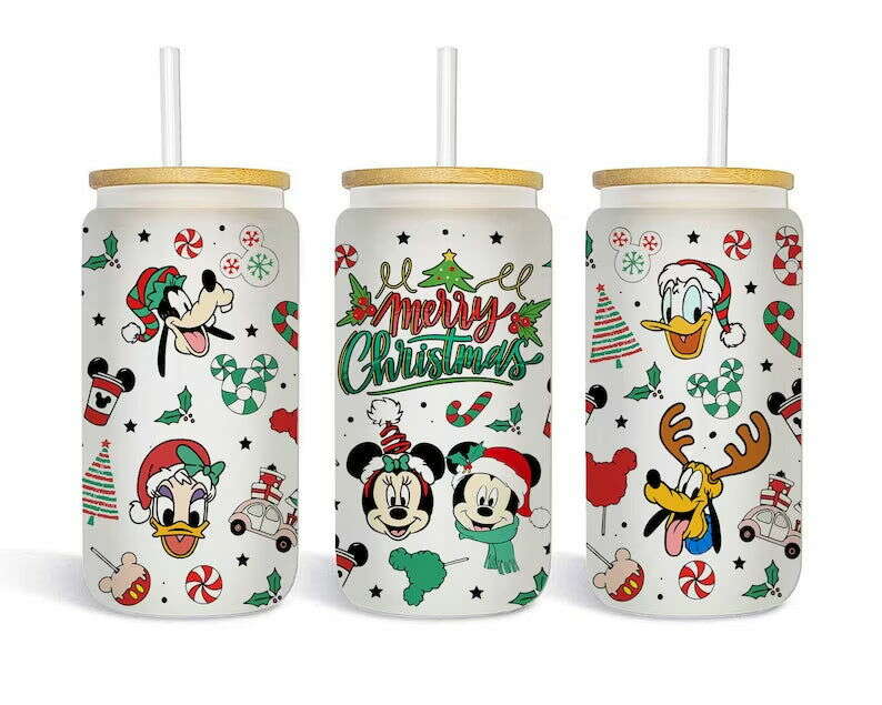 Christmas Coffee PNG, 16oz Libbey Can Glass