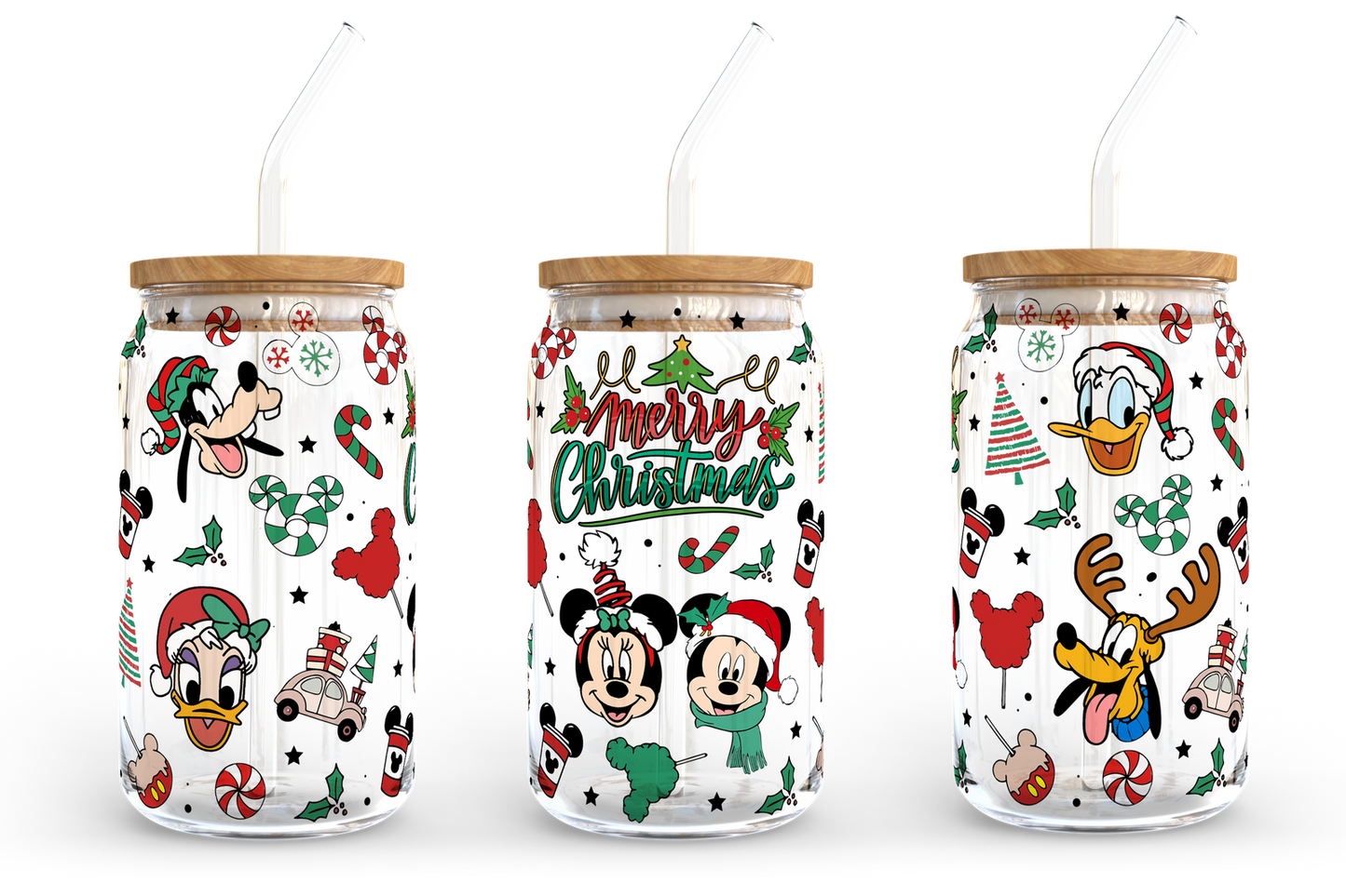 Christmas Coffee PNG, 16oz Libbey Can Glass