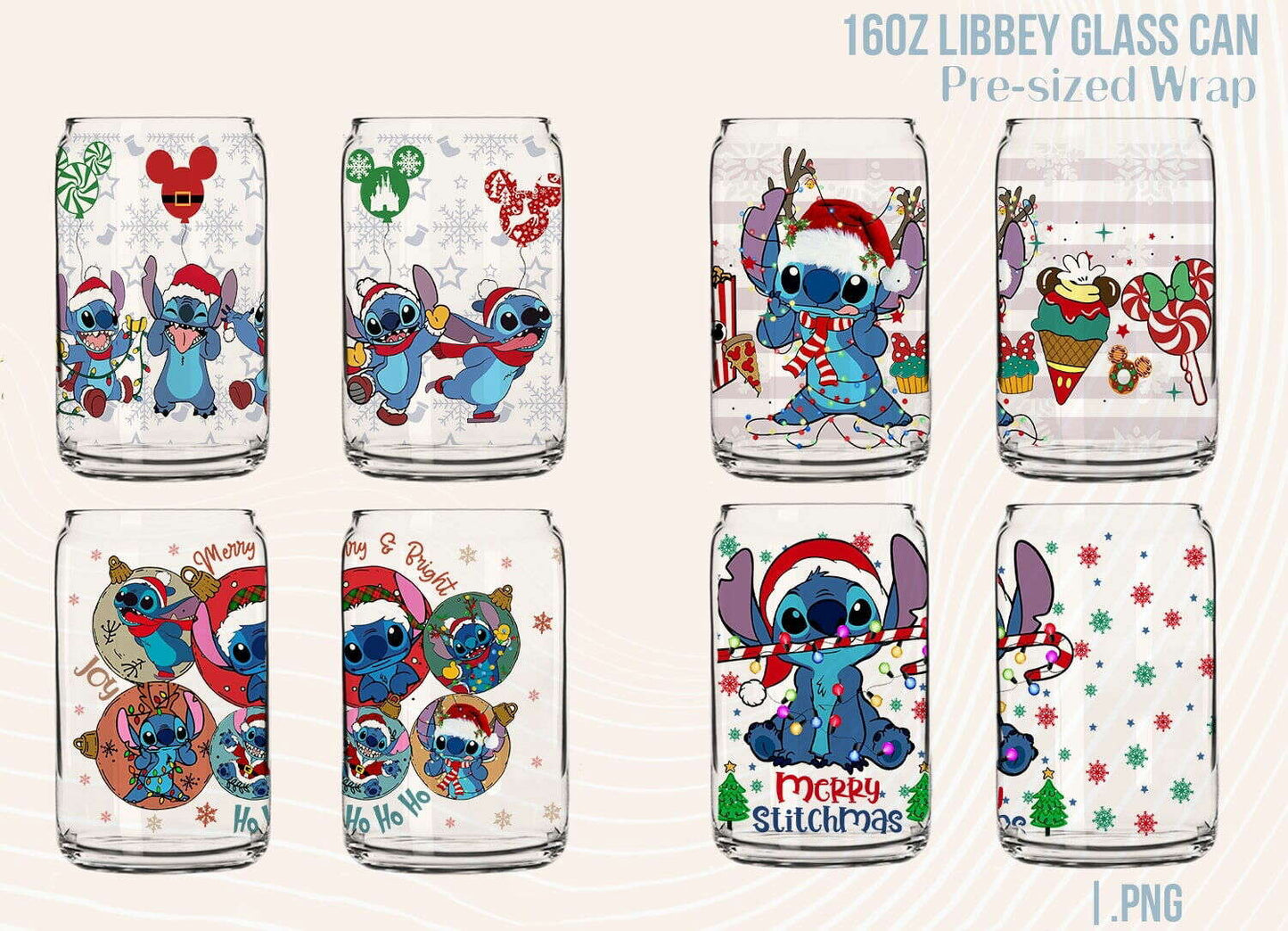 Christmas Coffee Png,16oz Can Glass,Glass Can Wrap