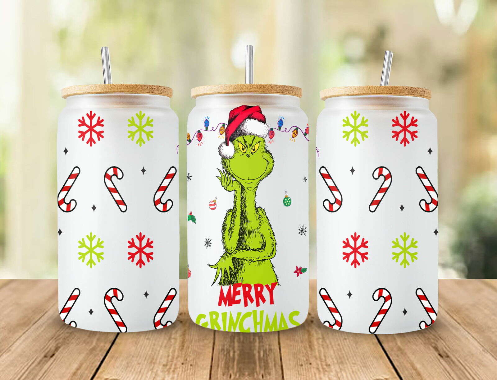 Christmas Libbey Glass Can Wrap Png