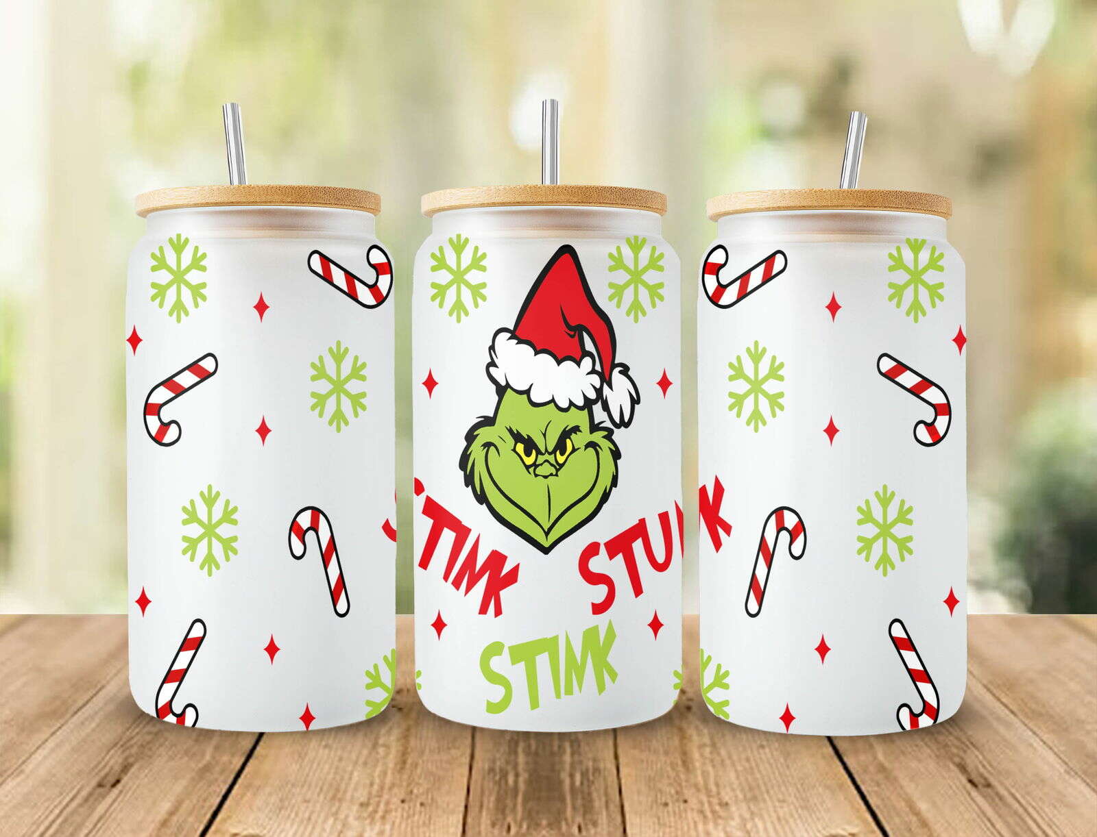 Christmas Libbey Glass Can Wrap Png