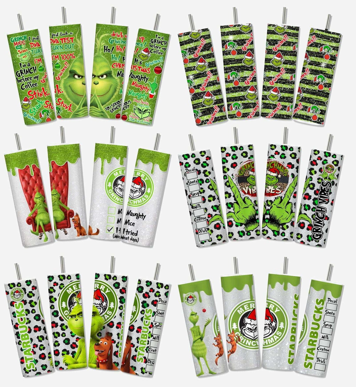Christmas Tumbler Sublimation Designs 20oz Skinny Tumbler Bundle Wrap