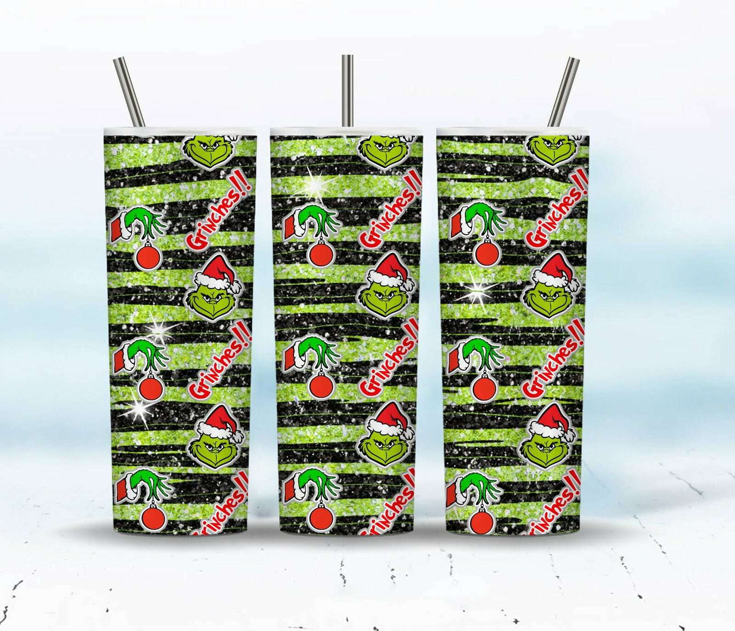 Christmas Tumbler Sublimation Designs 20oz Skinny Tumbler Bundle Wrap