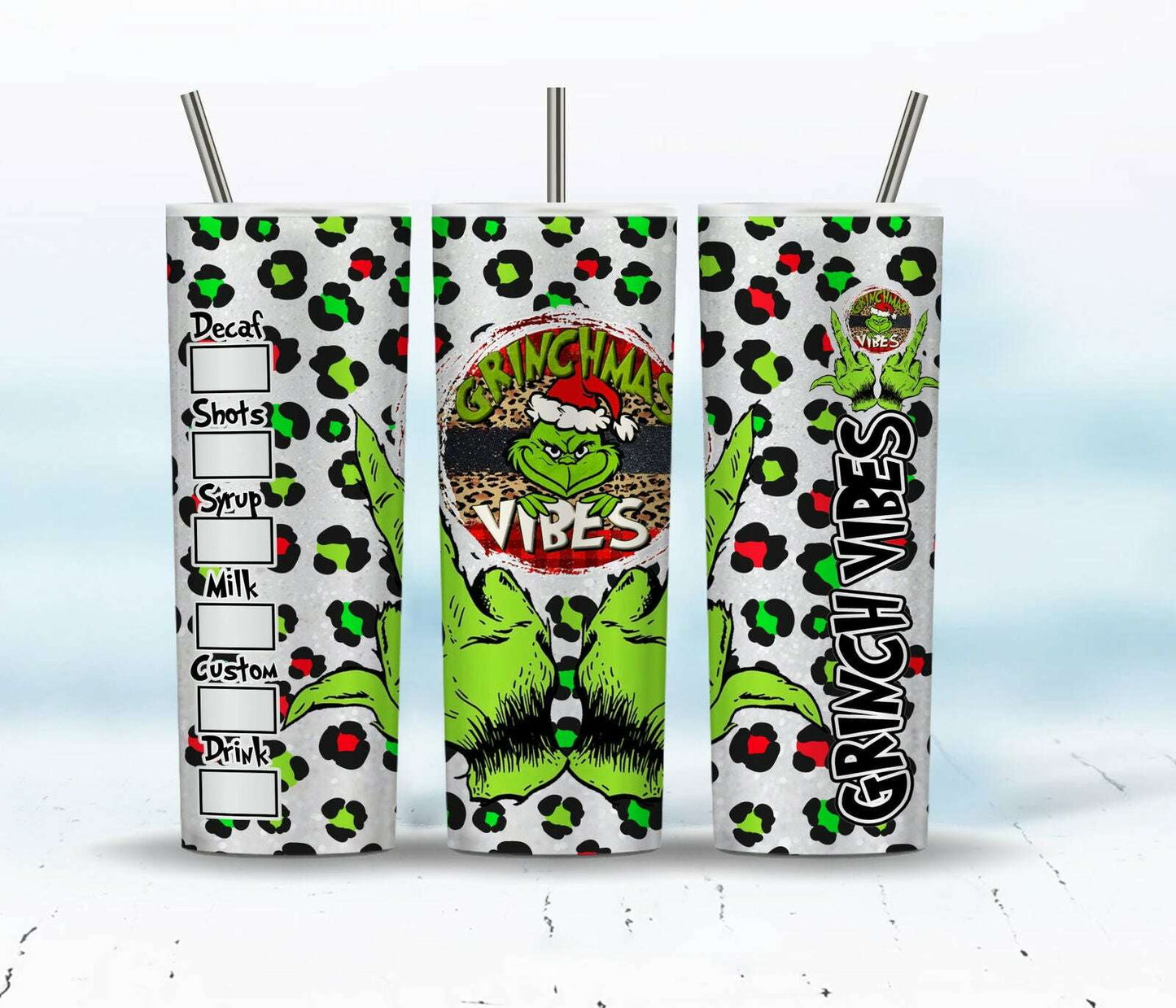 Christmas Tumbler Sublimation Designs 20oz Skinny Tumbler Bundle Wrap