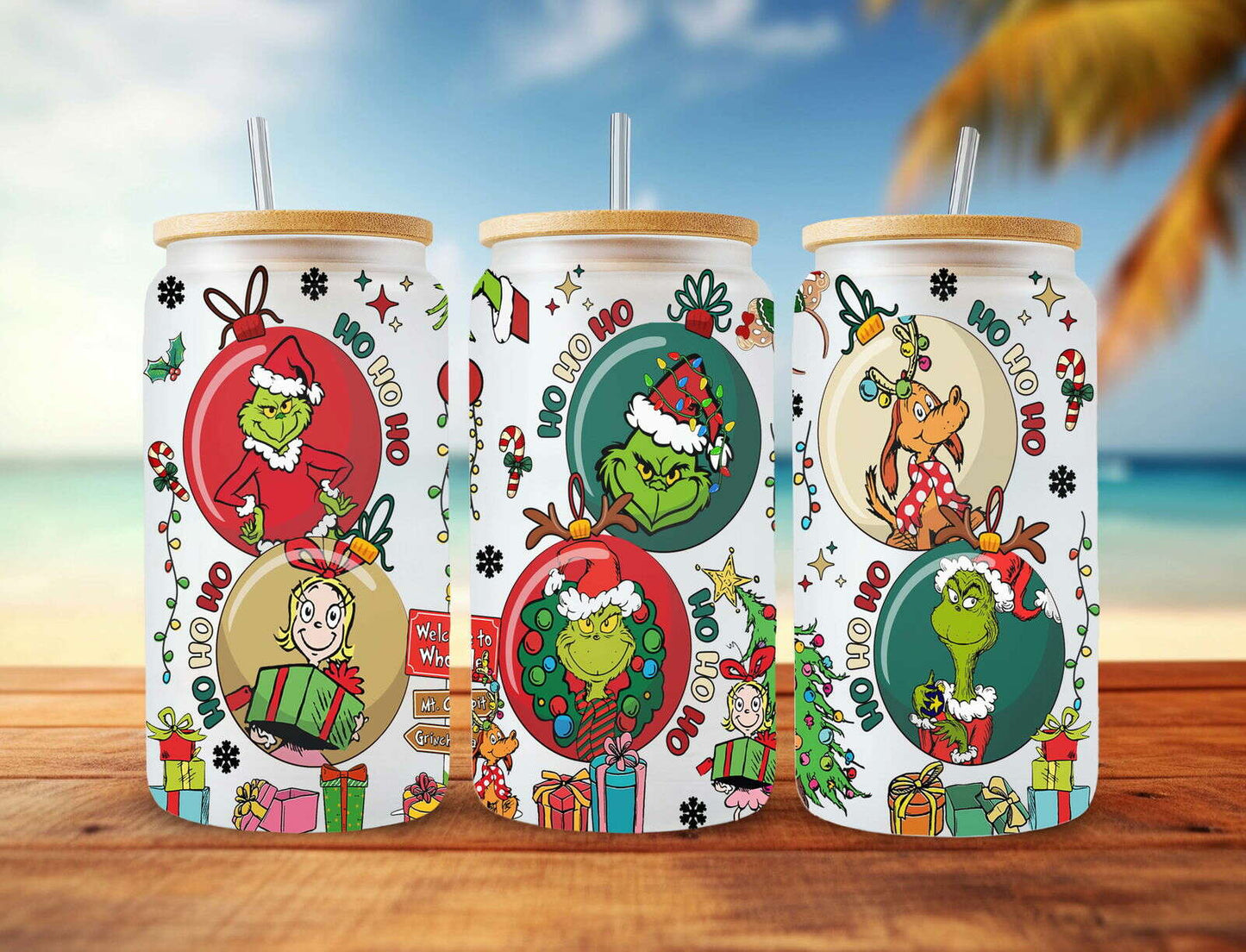 Christmas Tumbler Wrap, 16oz Can Glass, 16oz Funny Christmas, Merry Christmas