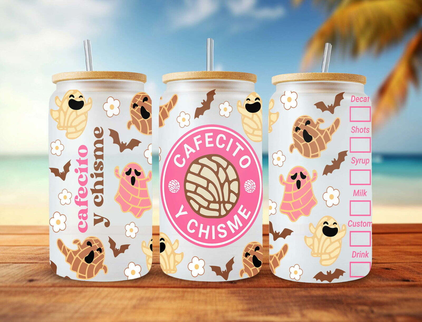 Conchas 16oz Libbey Glass Can Wrap 1