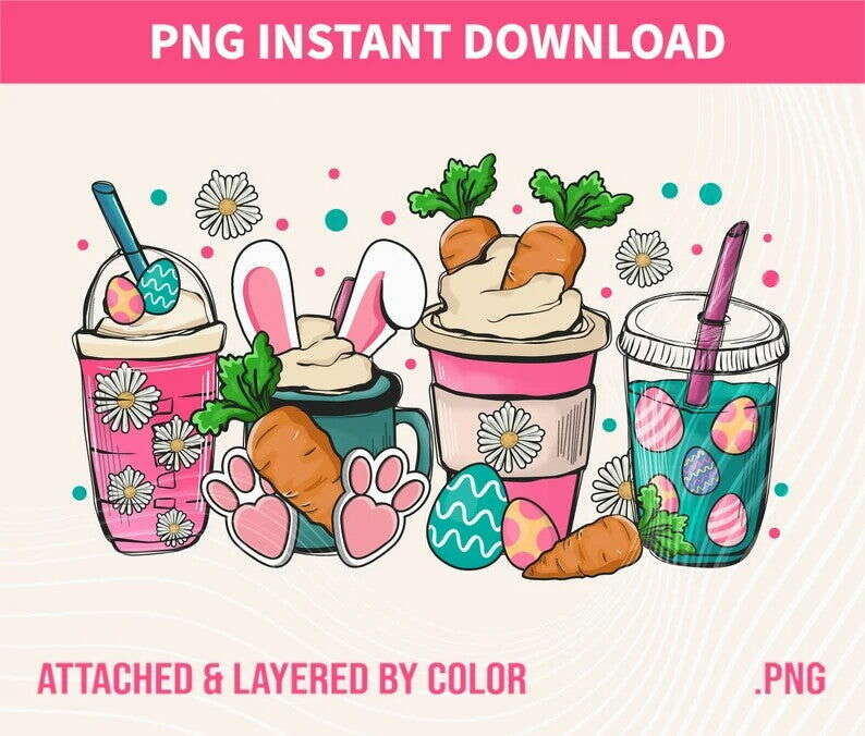 Easter Coffee Png, Personalize Christian Easter png