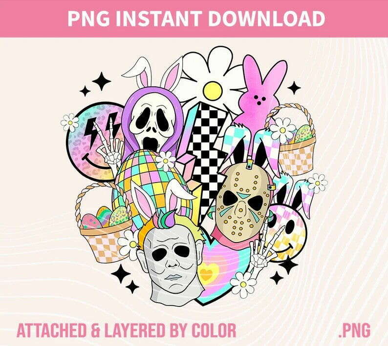 Easter hor png, retro Easter sublimation png