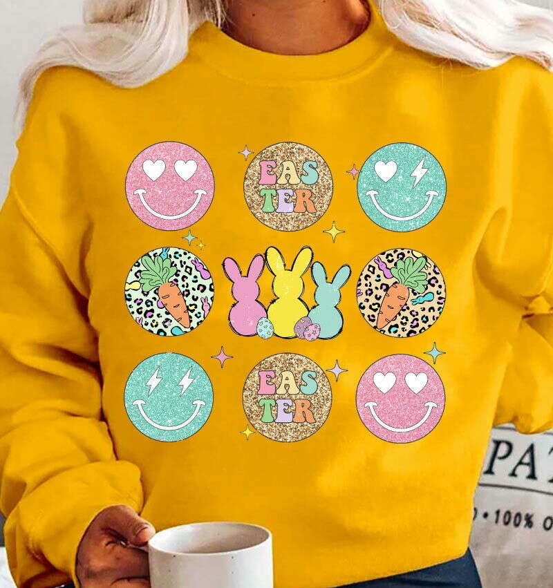 Easter Vibes Retro Png, Happy Easter Png