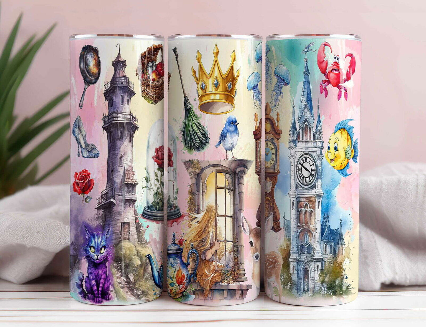 Fairytale Tumbler, 20oz Tumbler, Cartoon Tumbler, Cartoon Character Skinny Tumbler