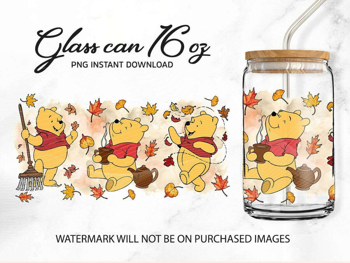 Fall Can Glass Wrap, 16oz Libbey Glass Can