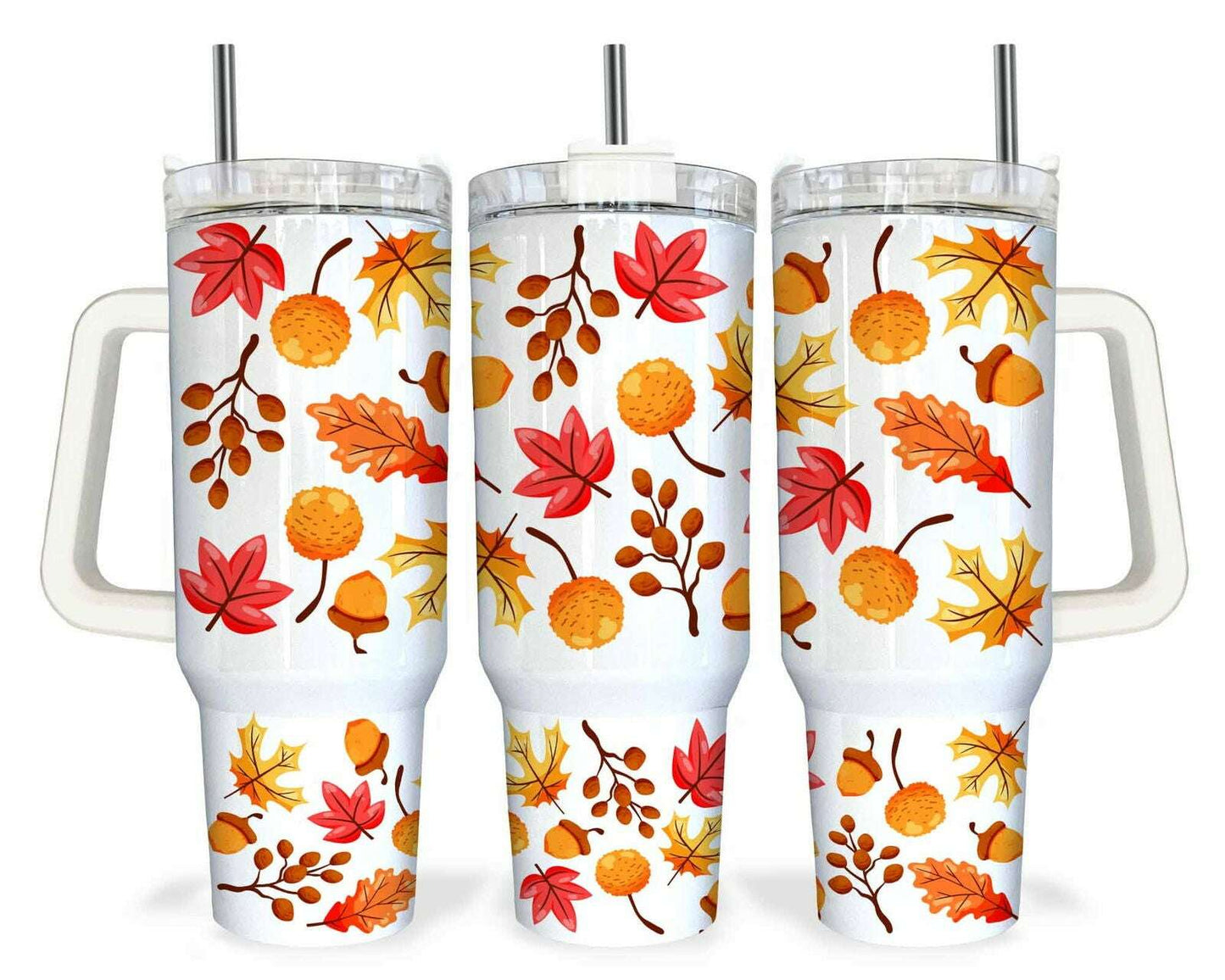 Fall Floral Design 40oz Quencher Wrap, Autumn Flowers Wrap