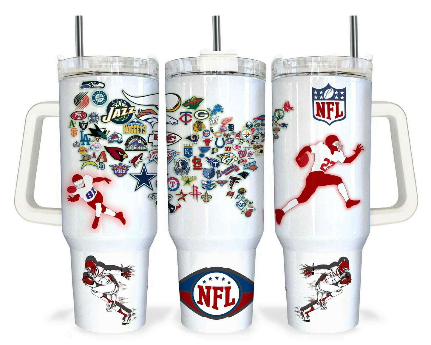 Football Player 40oz Tumbler Png, Football Mama 40oz Png