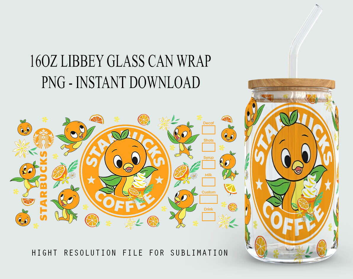 Funny Orange Can Glass 16oz Libbey Can Glass Wrap