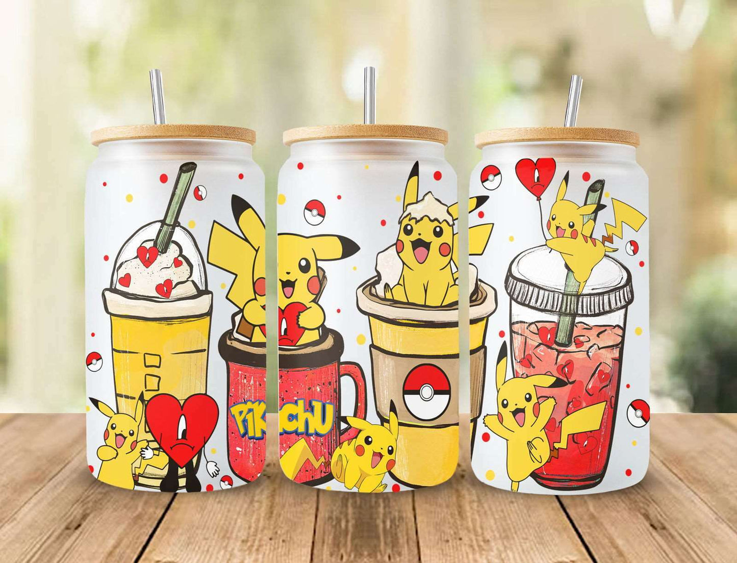 Gotta catch ‘em all Can Glass, Poke Glass Can Wrap, Poke Bad Bunny Glass Can Wrap