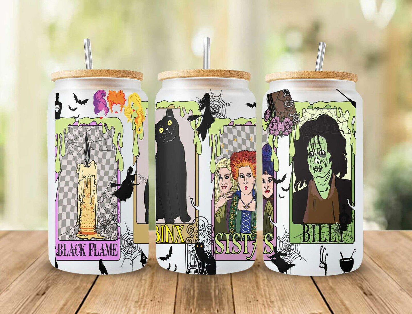 Halloween 16oz glass can png design for sublimation 2