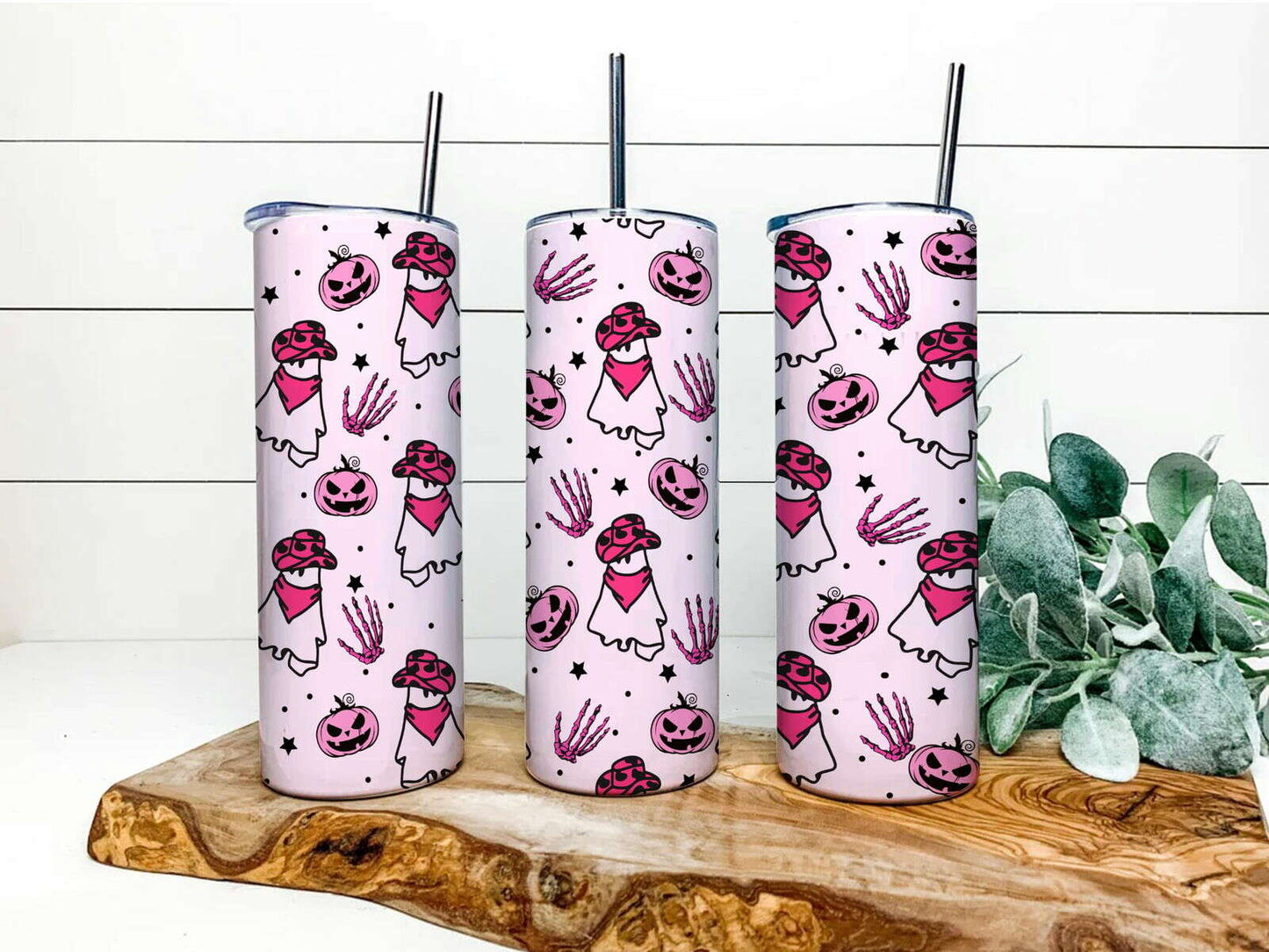 Halloween 20oz Skinny Sublimation Tumbler Wrap, Digital Design PNG Tumbler File Download